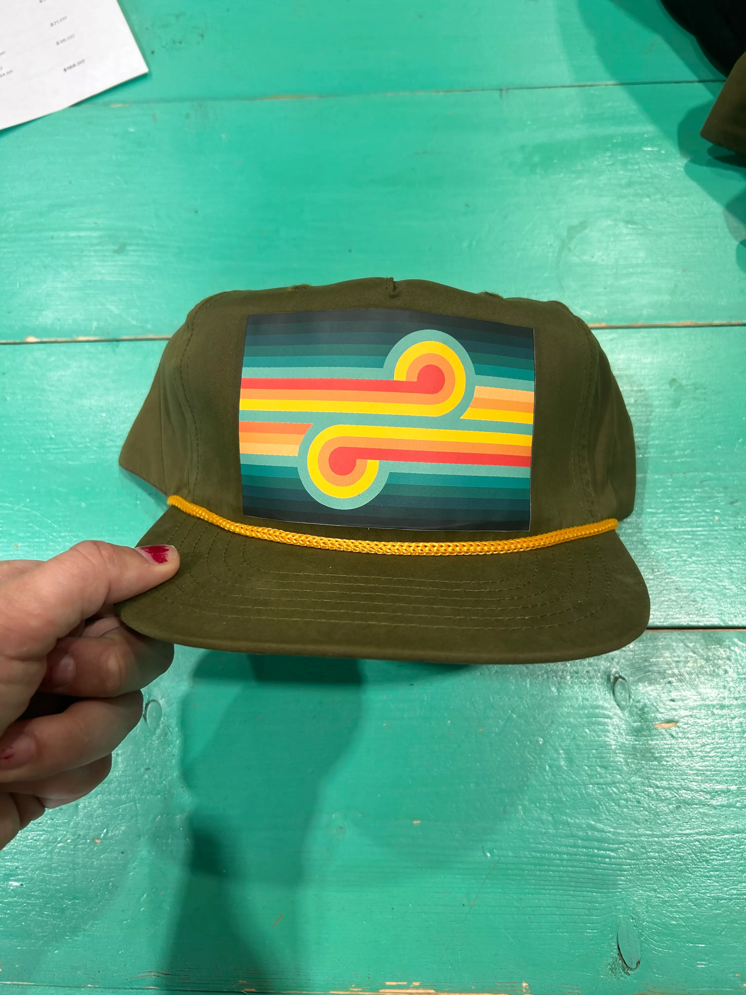 Retro Swirl Pattern Trucker - Image 3