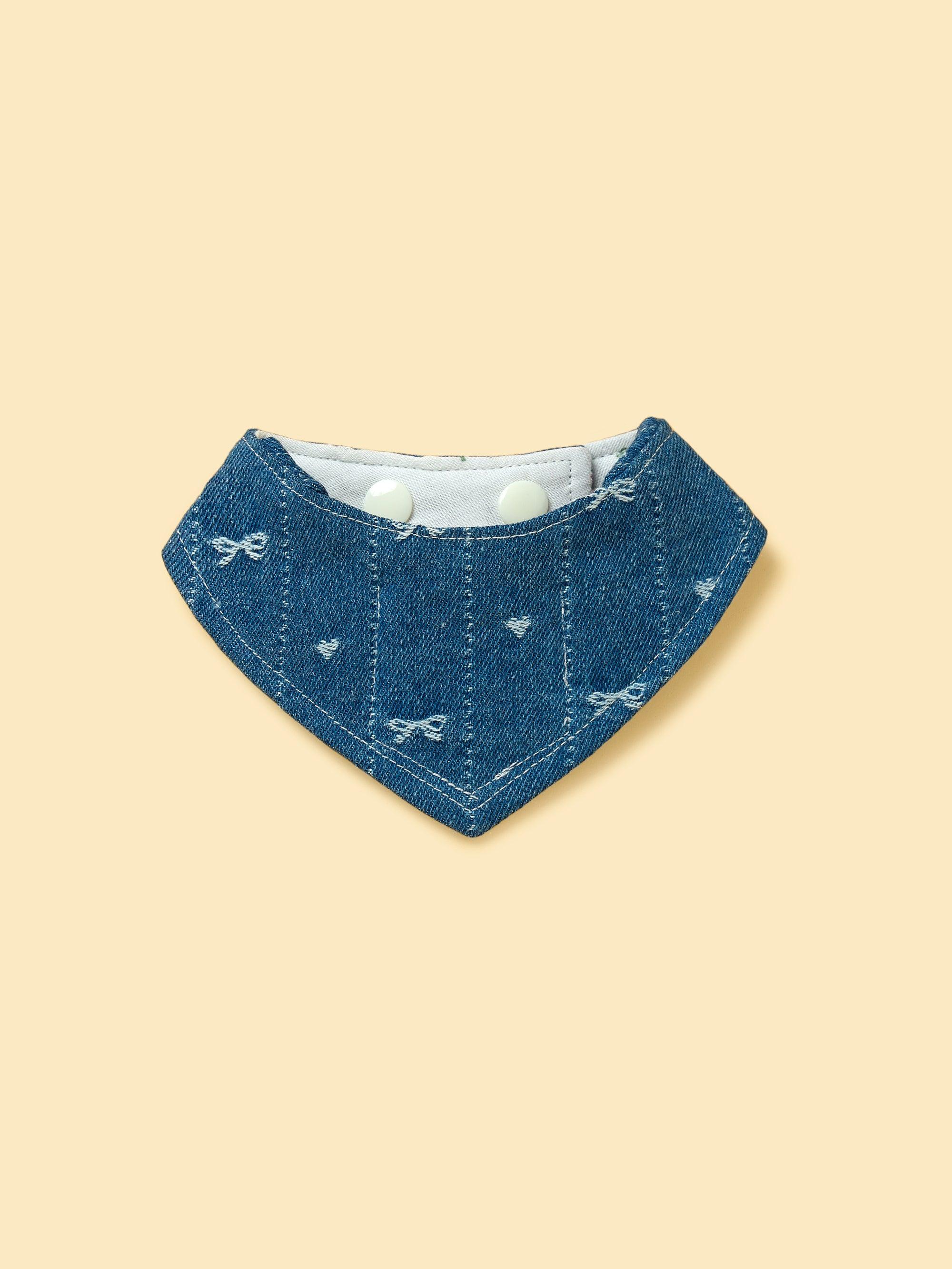 Reversible Denim Cherry Overalls Pet Bandana - Image 4