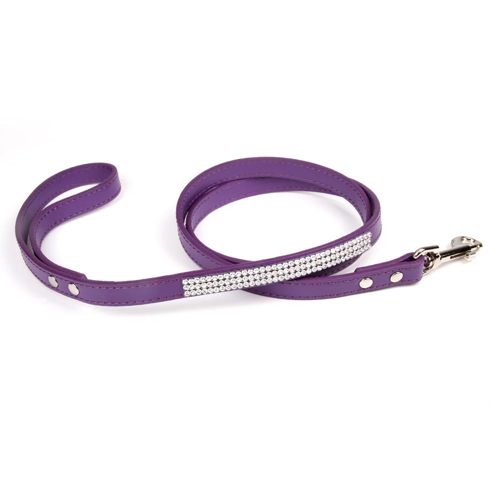 Rhinestone Leather Dog Leash – Elegant & Durable Walking Lead - Image 2