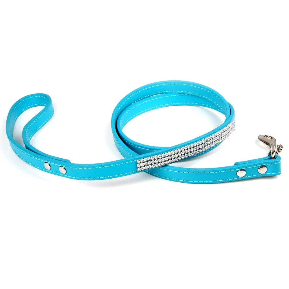 Rhinestone Leather Dog Leash – Elegant & Durable Walking Lead - Image 3