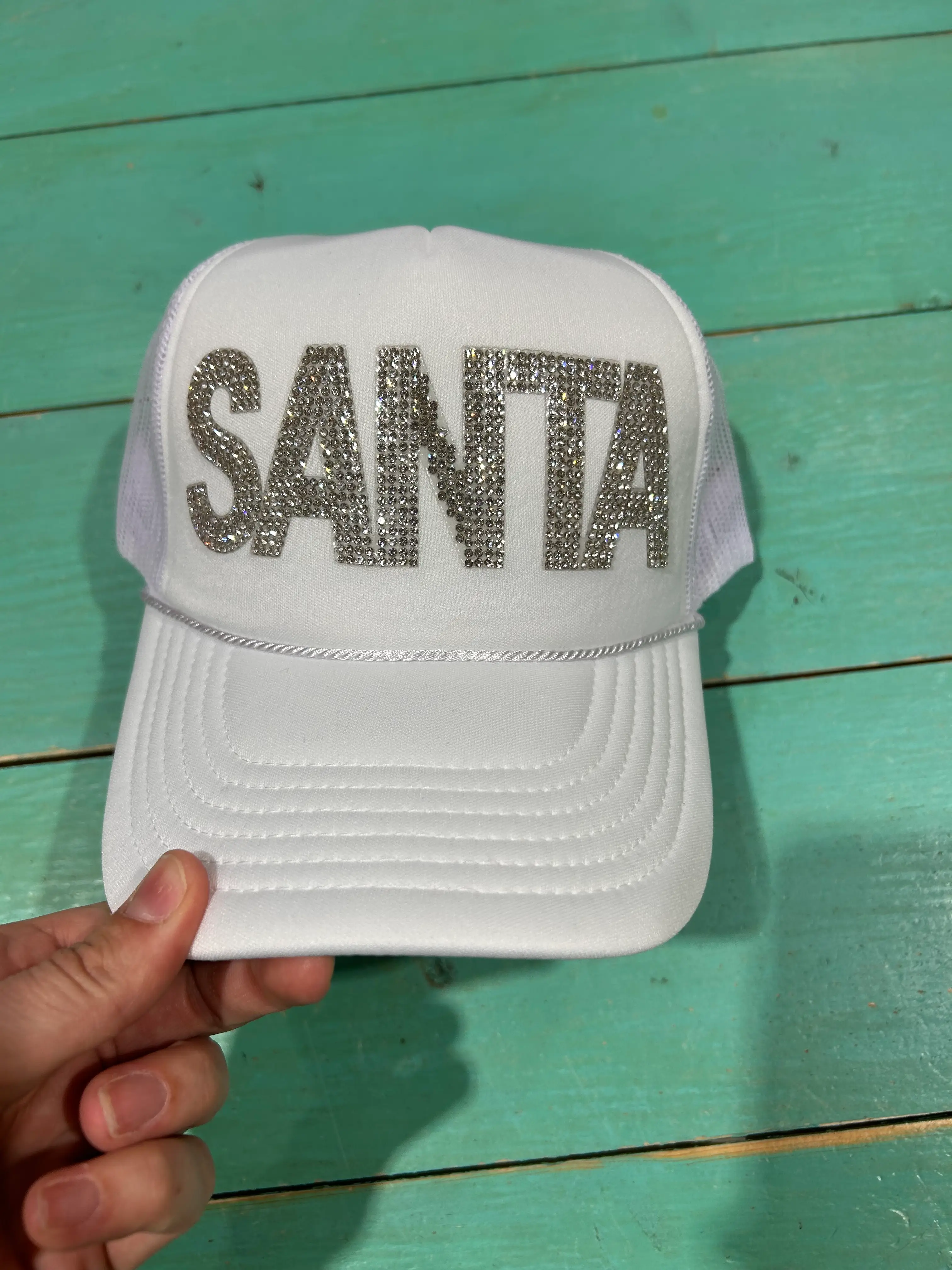 Rhinestone SANTA Trucker - Image 3