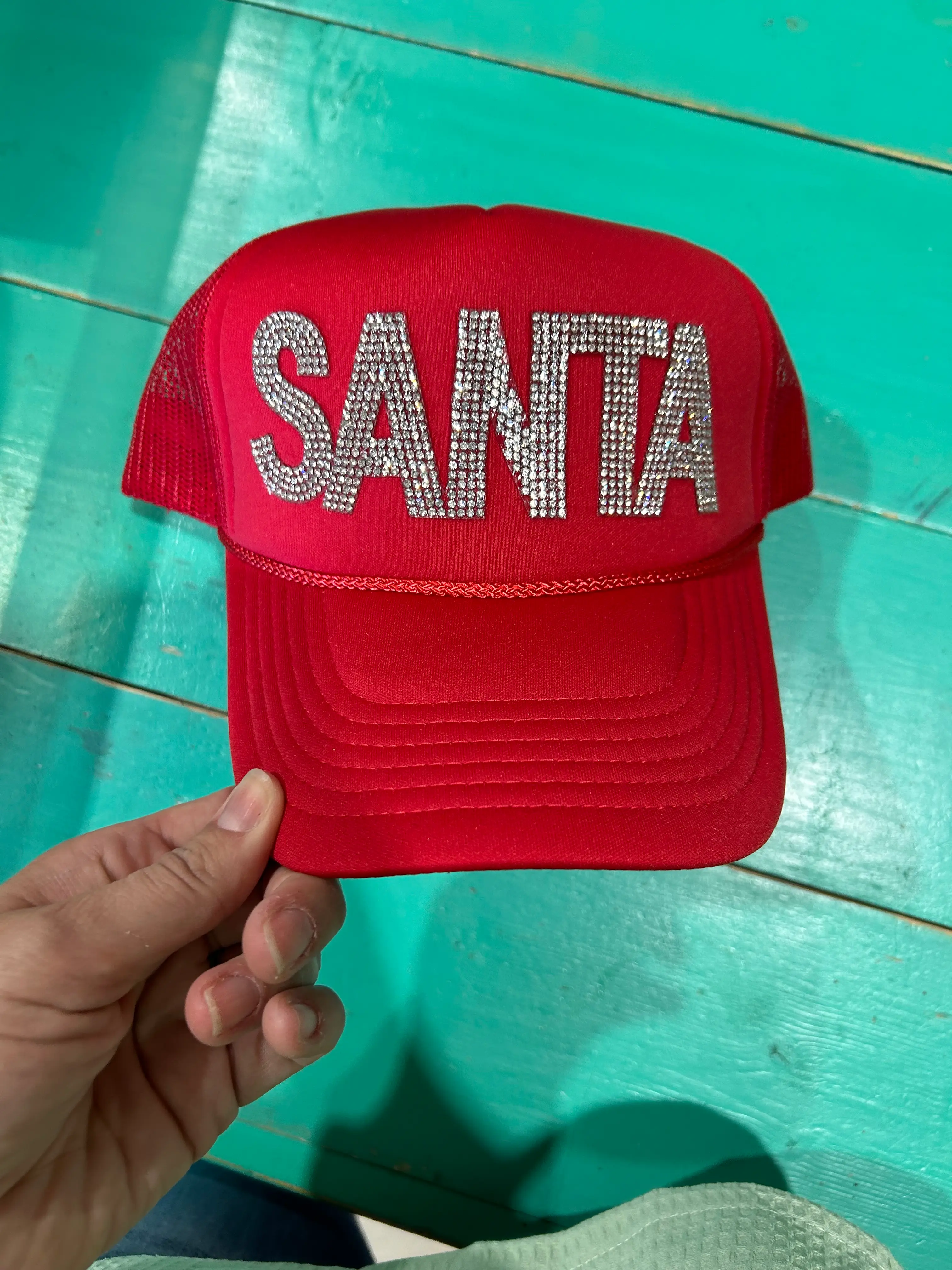 Rhinestone SANTA Trucker - Image 4