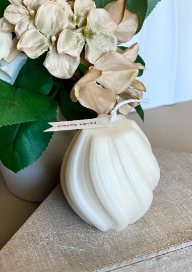 Ribbed Twirl Candle - Handcrafted Soy Wax Decorative Accent - Image 5