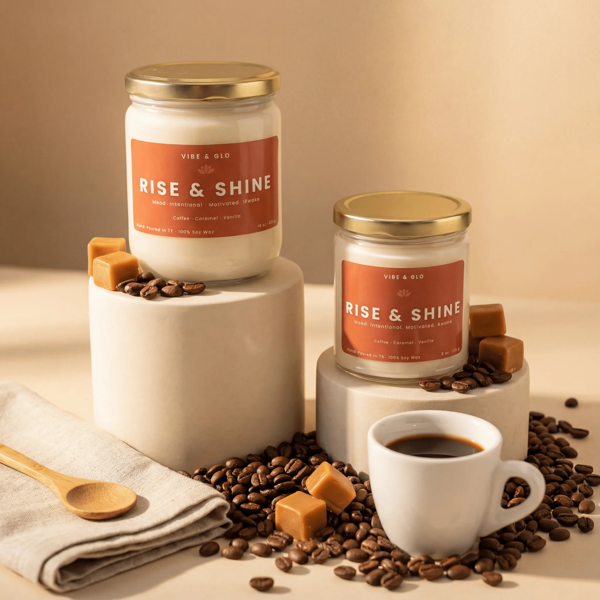 Rise & Shine – Coffee & Vanilla Soy Candle - Image 2