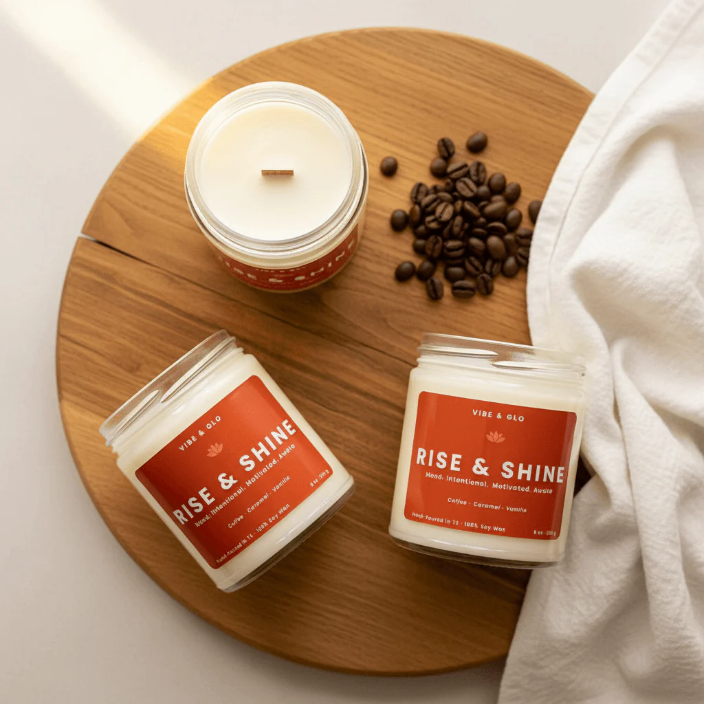 Rise & Shine – Coffee & Vanilla Soy Candle - Image 4