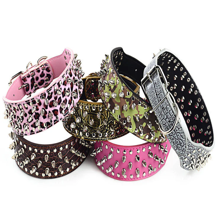 Rivet Studded Large Dog Collar - Image 3