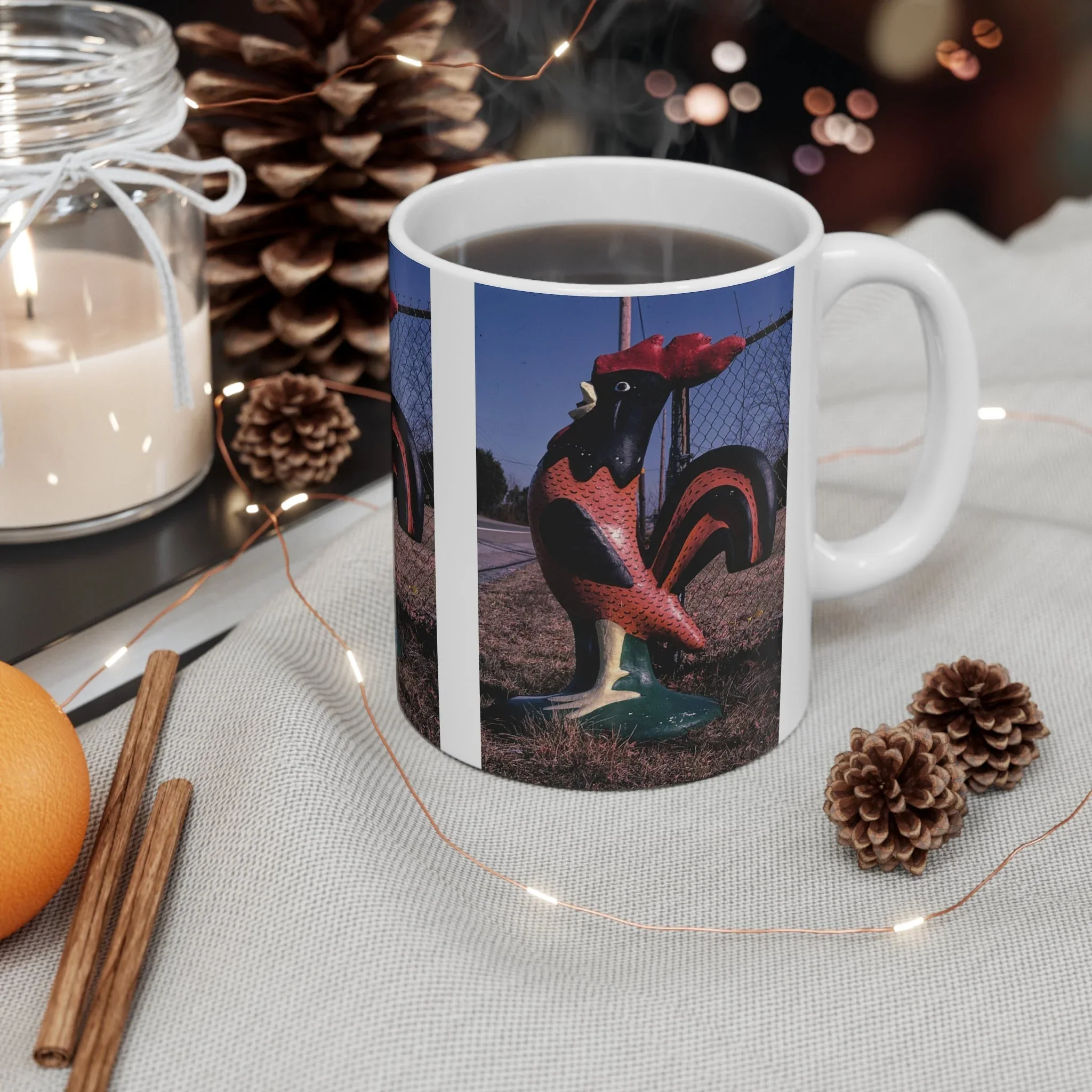 ROADSIDE MUGS - Big Rooster Ceramic Mug 11oz - Image 4