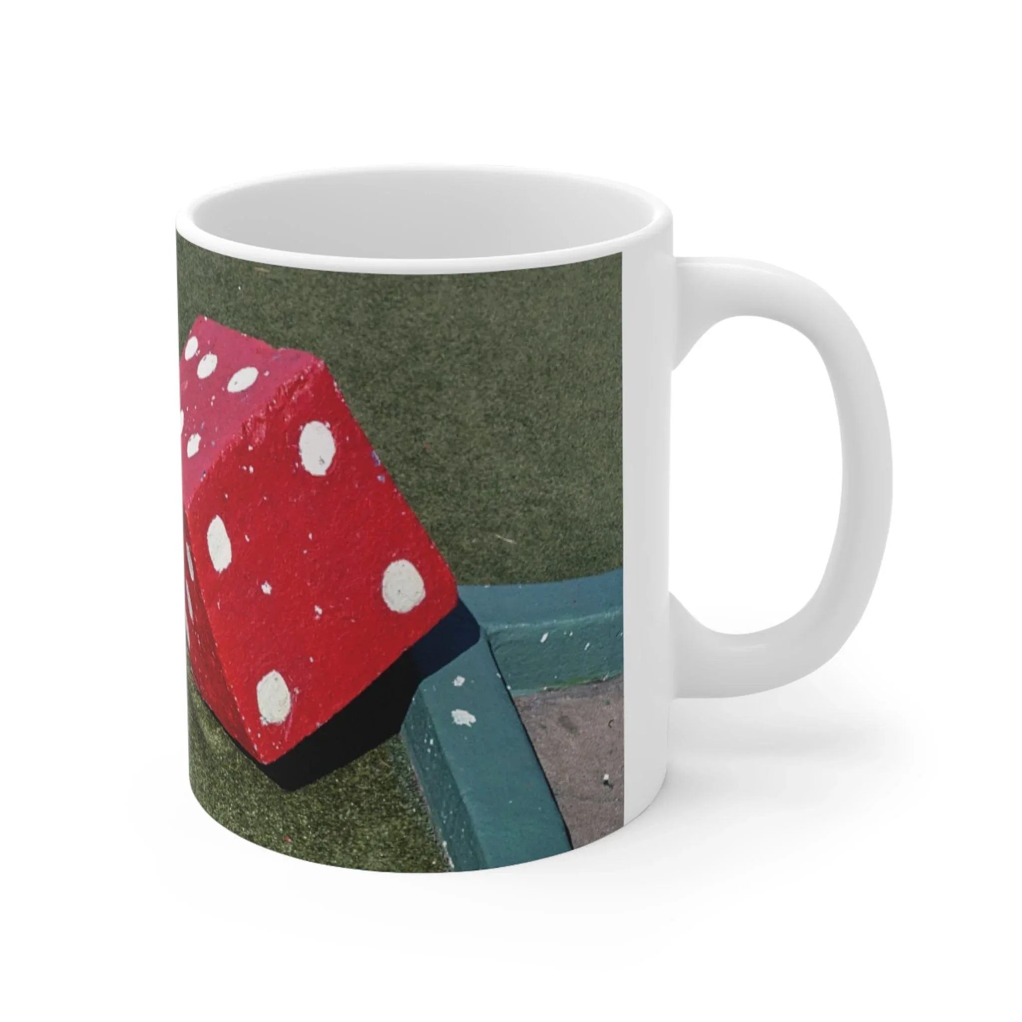 ROADSIDE MUGS - Golf Dice Ceramic Mug 11oz - Image 3