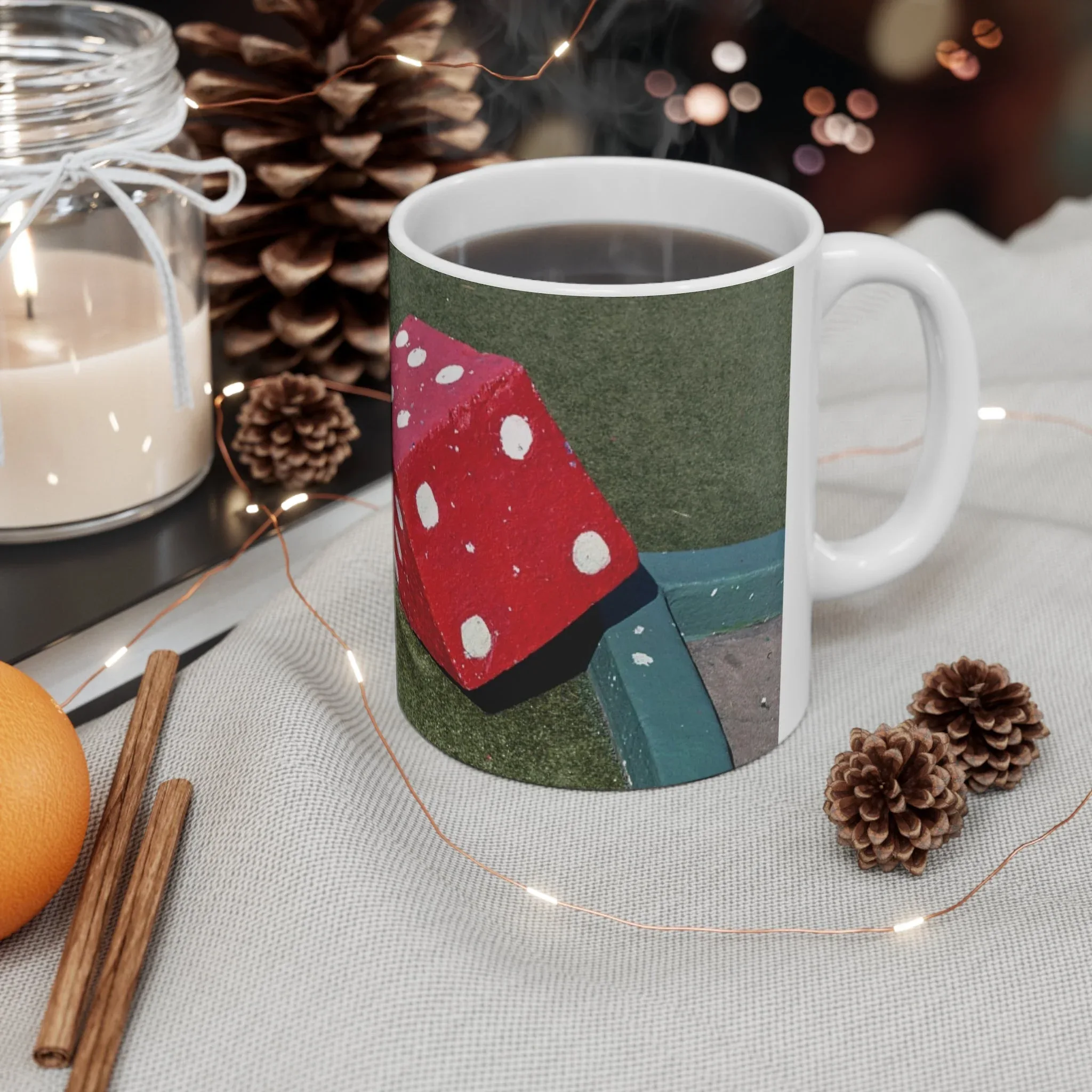 ROADSIDE MUGS - Golf Dice Ceramic Mug 11oz - Image 4