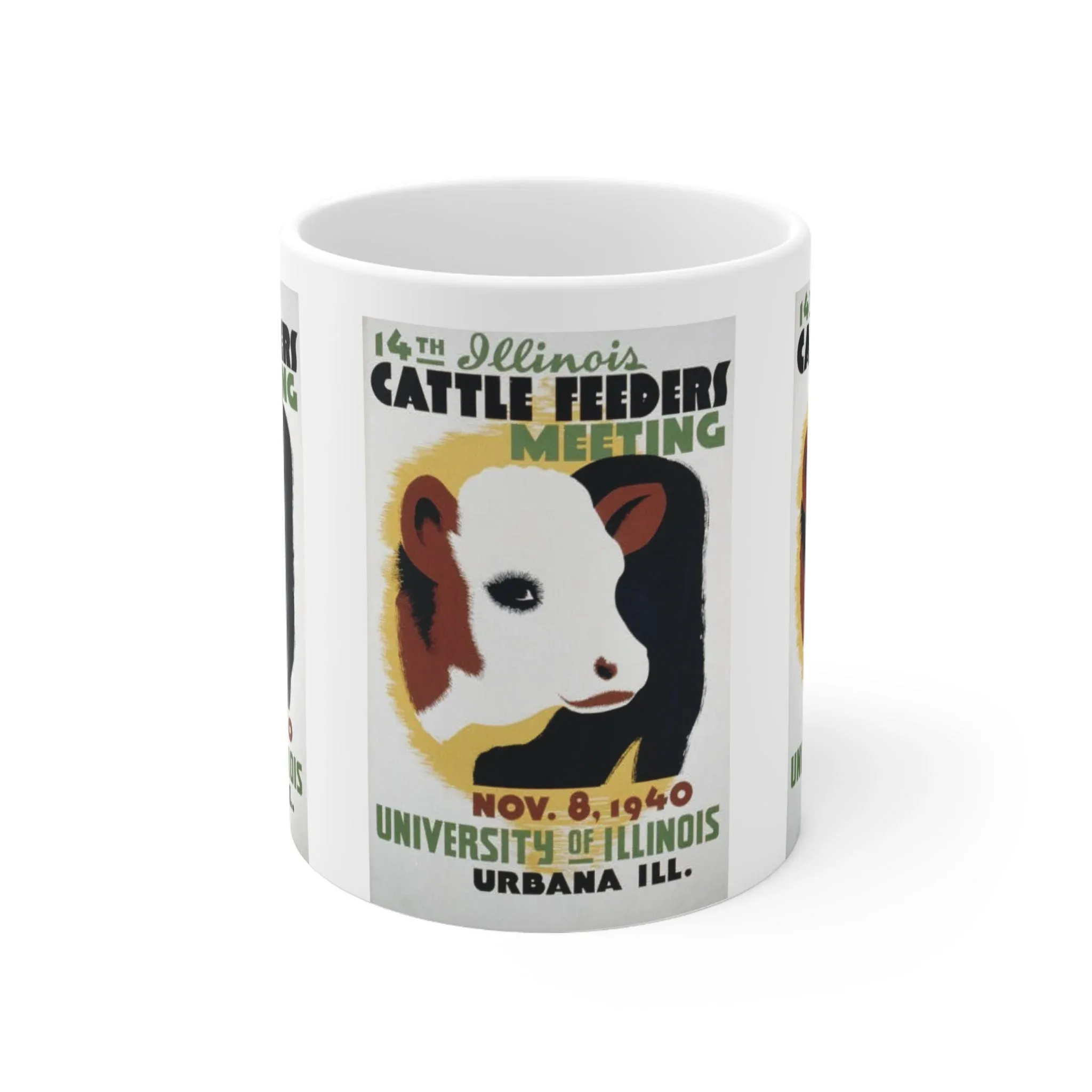 ROADSIDE MUGS - Illinois Cattle Feeders Meeting WPA Ceramic Mug 11oz - Image 2