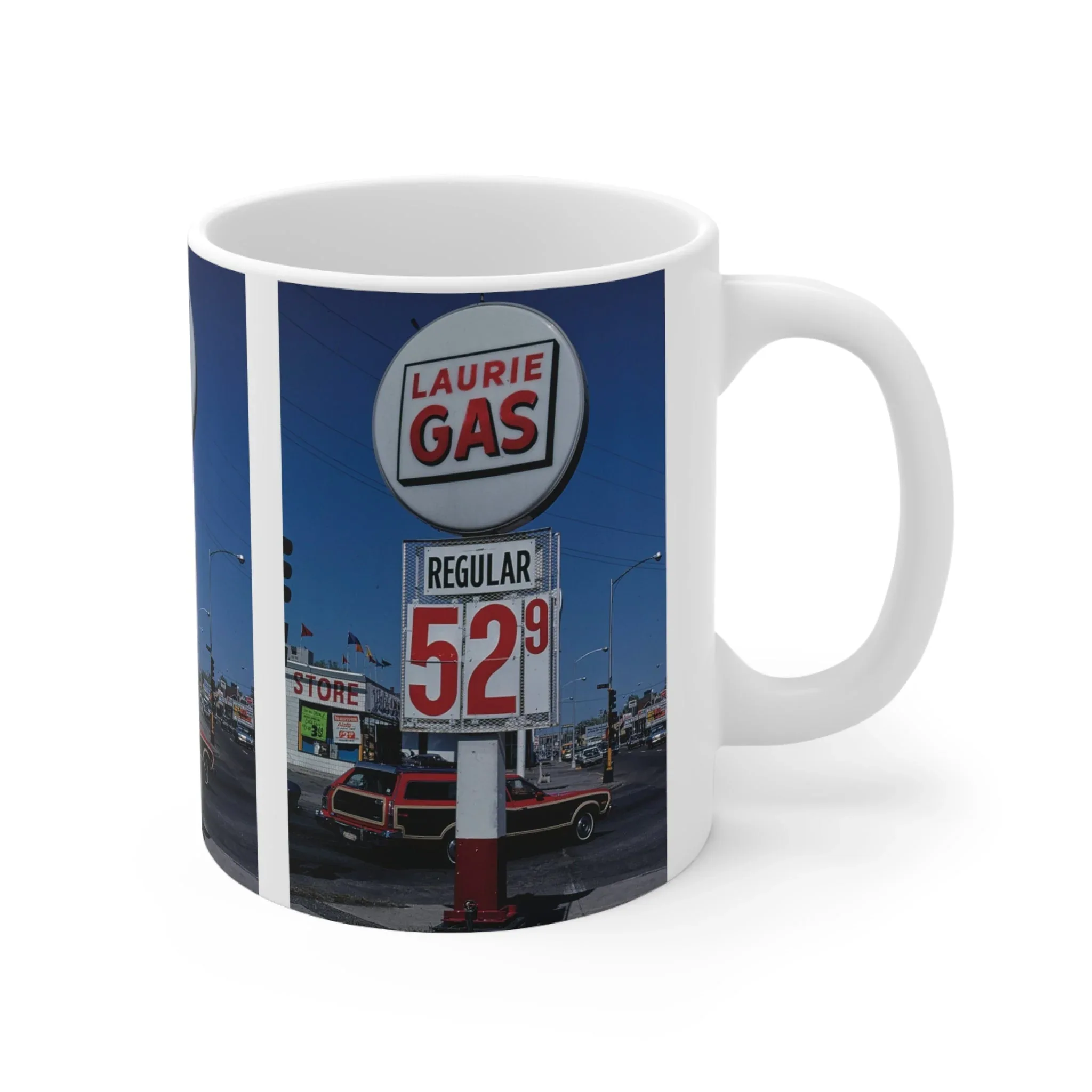 ROADSIDE MUGS - Laurie Gas Ceramic Mug 11oz - Image 3