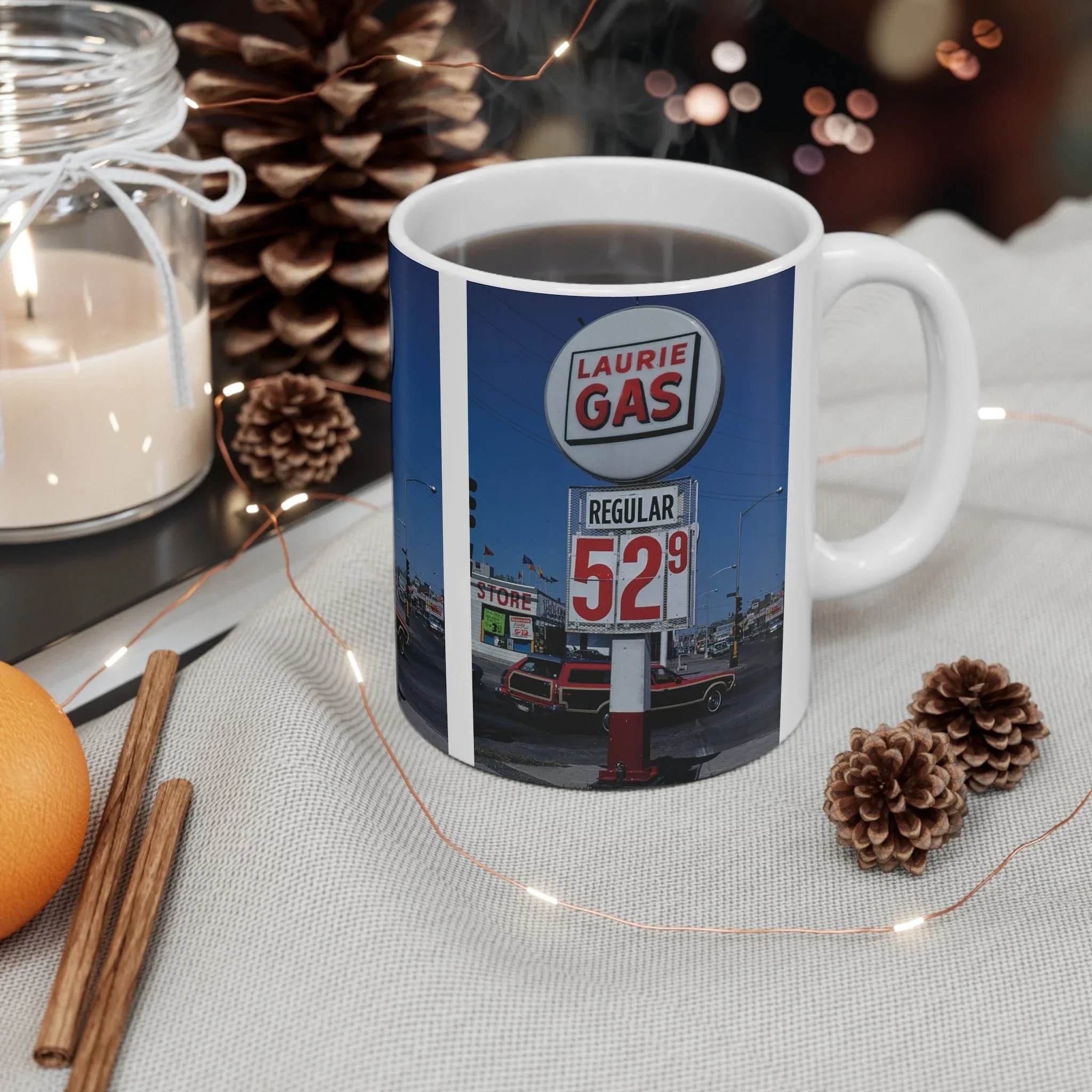 ROADSIDE MUGS - Laurie Gas Ceramic Mug 11oz - Image 4