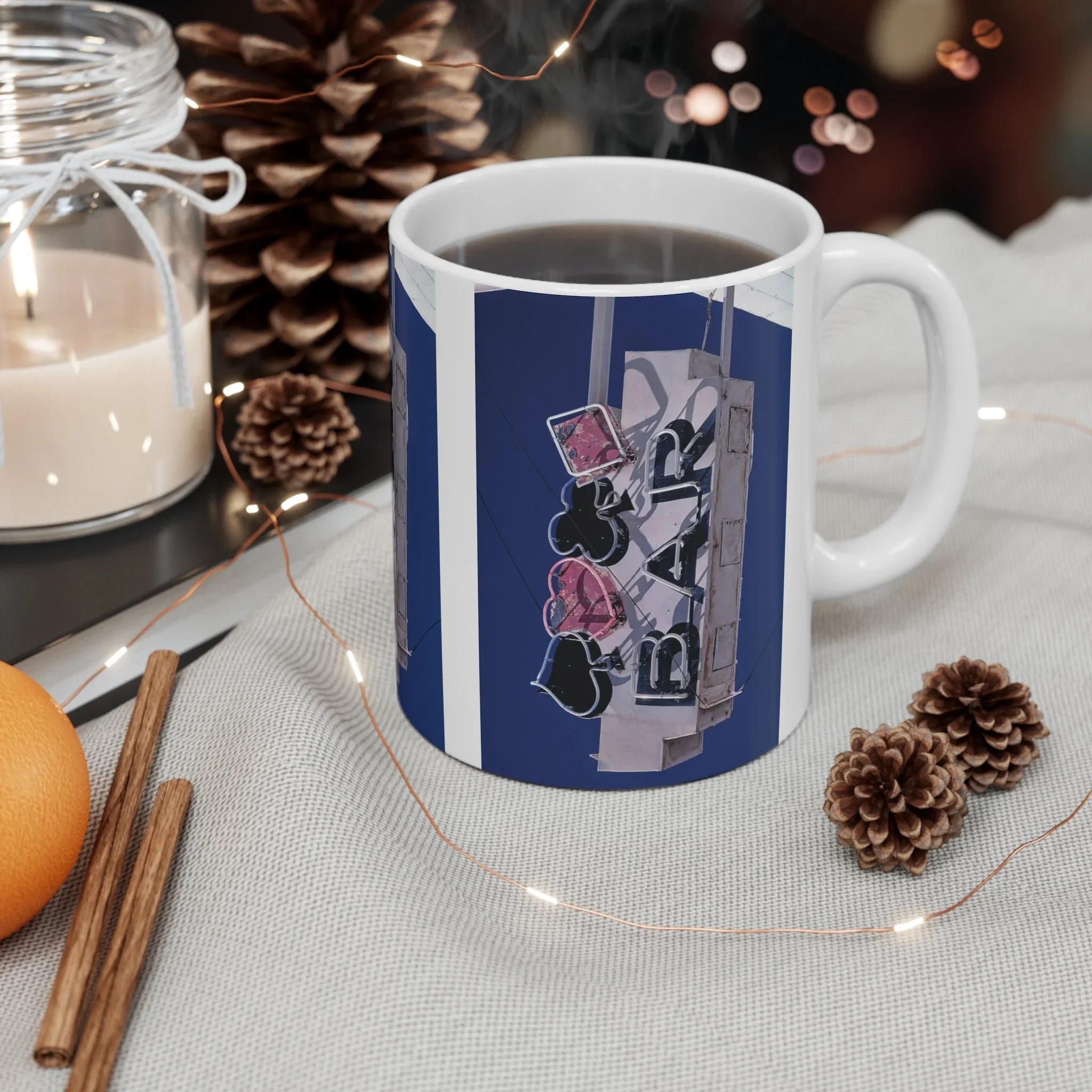 ROADSIDE MUGS - Neon Bar Ceramic Mug 11oz - Image 4