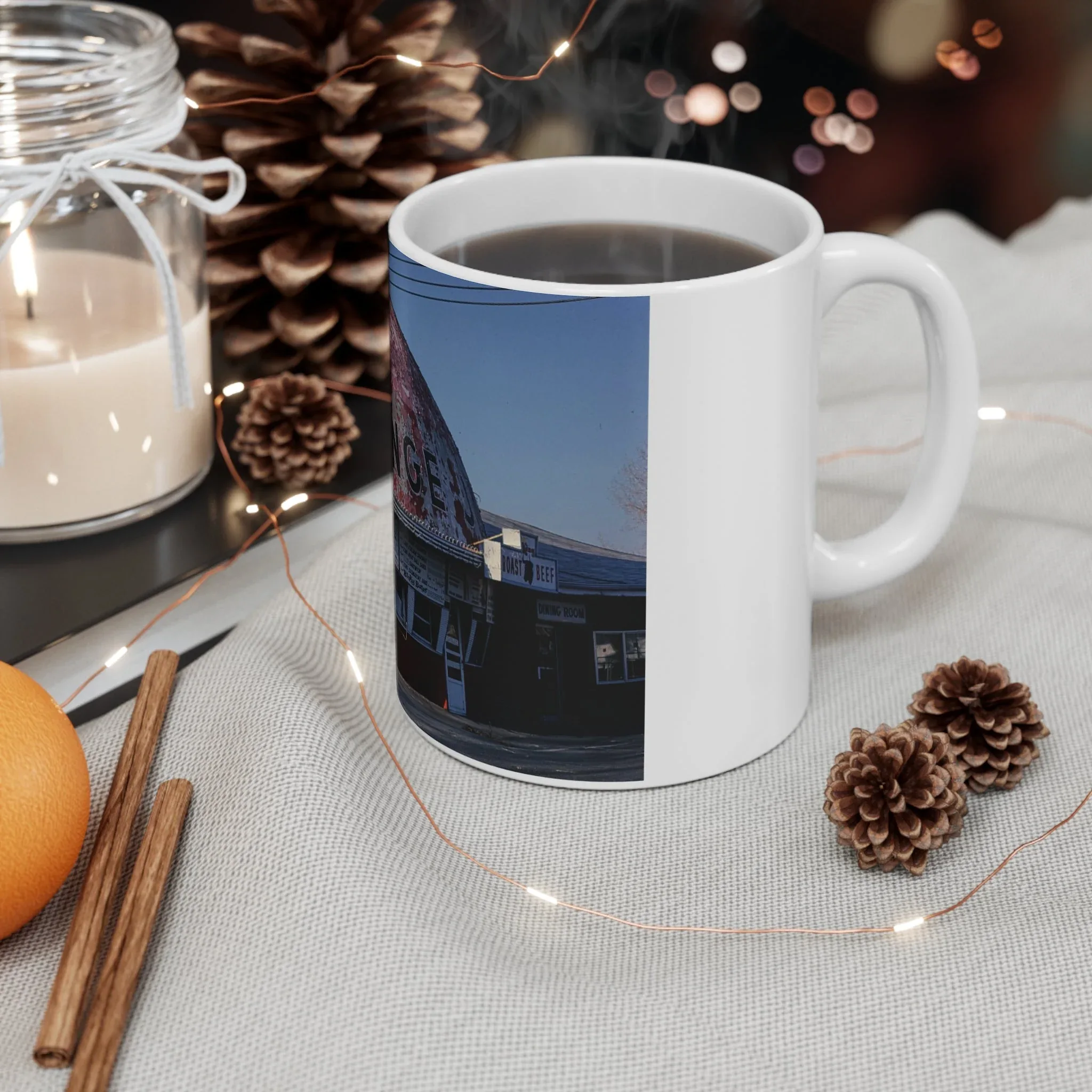 ROADSIDE MUGS - Orange Ceramic Mug 11oz - Image 4