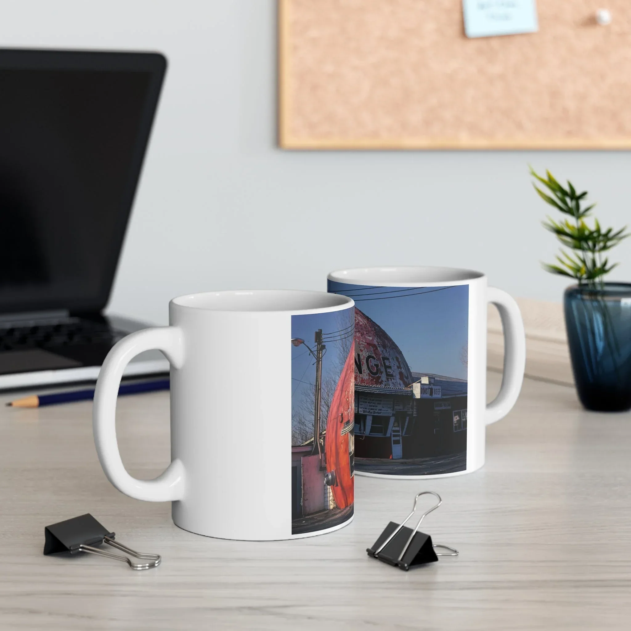 ROADSIDE MUGS - Orange Ceramic Mug 11oz - Image 5