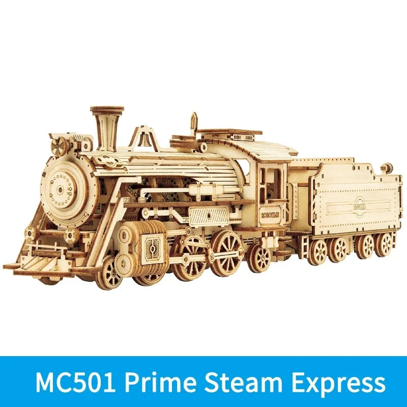 Robotime 3D Wooden Puzzle Prime Steam Express Model DIY Kit Puzzle Toy - Image 13