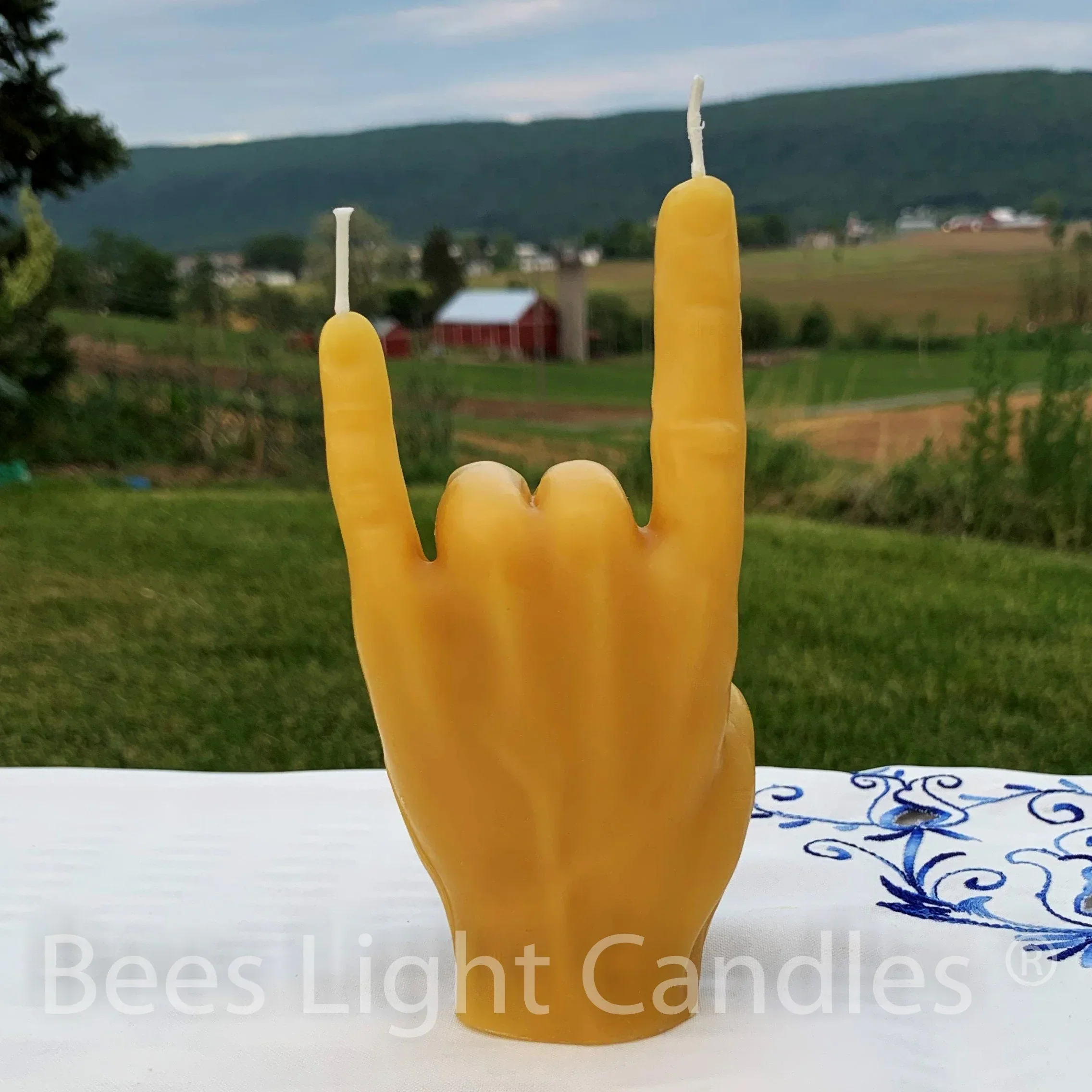 Rock On Beeswax Candle - Image 2