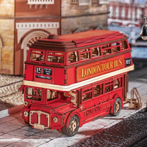 Rolife London Tour Bus Car 3D Wooden Puzzle Model Toy Teens Birthday Gift - Image 4