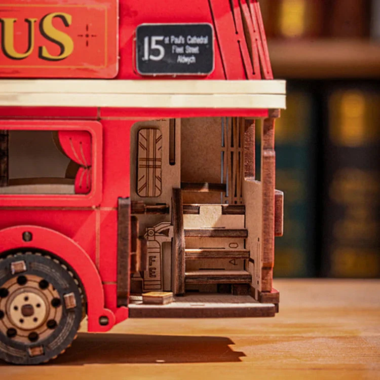 Rolife London Tour Bus Car 3D Wooden Puzzle Model Toy Teens Birthday Gift - Image 6