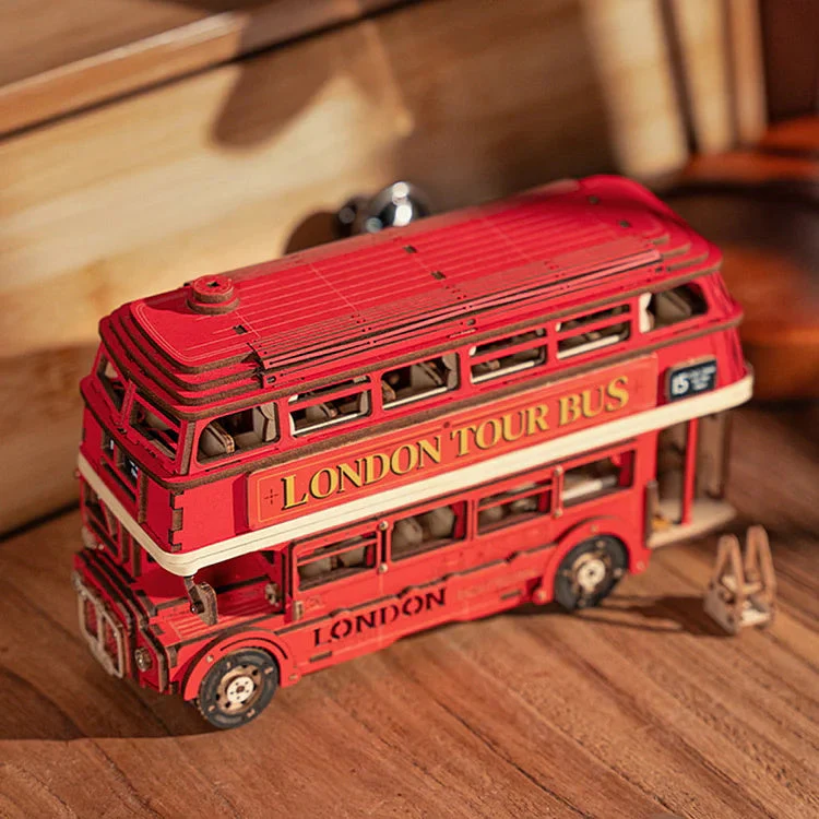 Rolife London Tour Bus Car 3D Wooden Puzzle Model Toy Teens Birthday Gift - Image 7