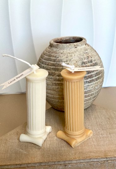 Roman Column Pillar Candle - Handcrafted Soy Wax Decor for Elegant Home Styling - Image 2
