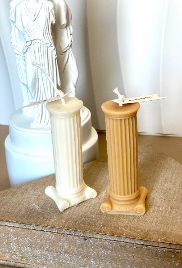 Roman Column Pillar Candle - Handcrafted Soy Wax Decor for Elegant Home Styling - Image 4