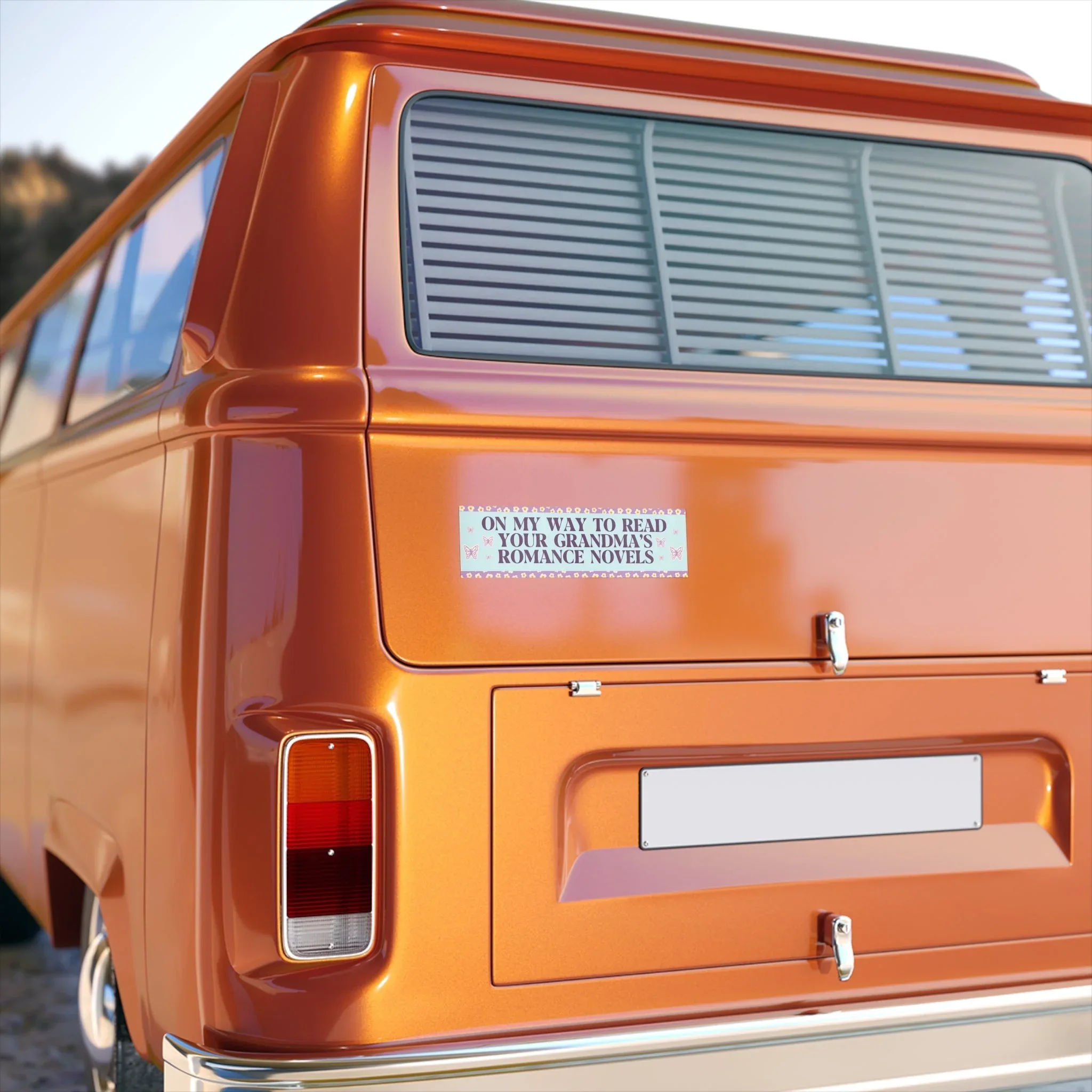 Romance Reader Bumper Sticker: On My Way to Read Your Grandma's Romance Novels - Image 2
