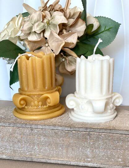 Romano Pillar Sculpture Candle - Elegant Soy Wax Home Decor - Image 2