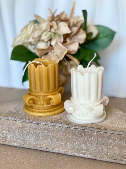 Romano Pillar Sculpture Candle - Elegant Soy Wax Home Decor - Image 3