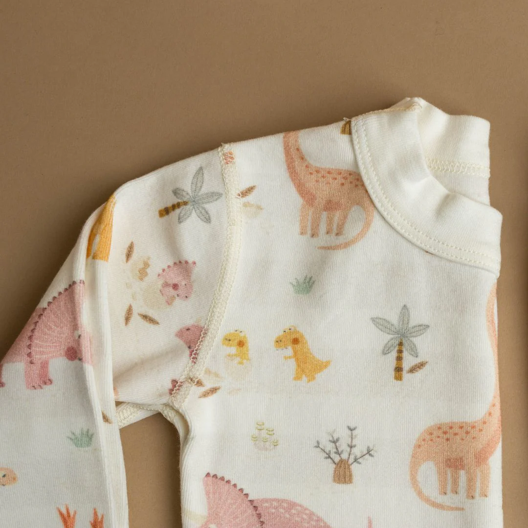 Rose Dino Family Organic Cotton Pajamas Made in USA - Image 2
