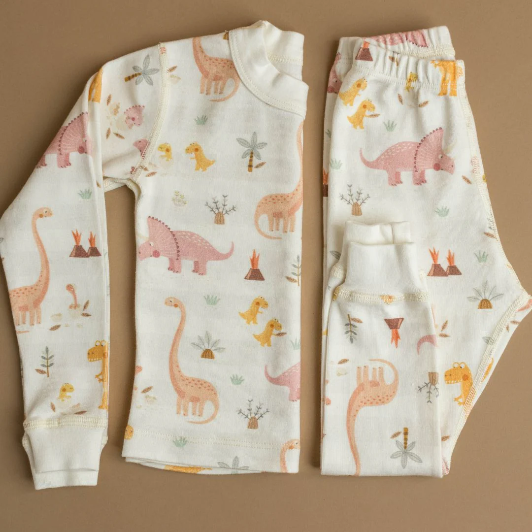Rose Dino Family Organic Cotton Pajamas Made in USA - Image 5