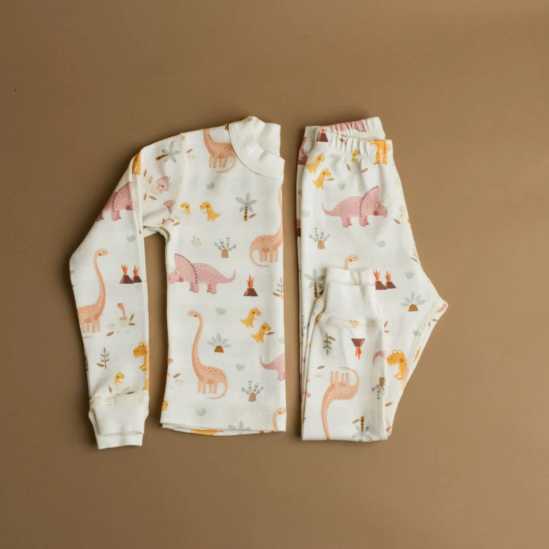 Rose Dino Family Organic Cotton Pajamas Made in USA - Image 6