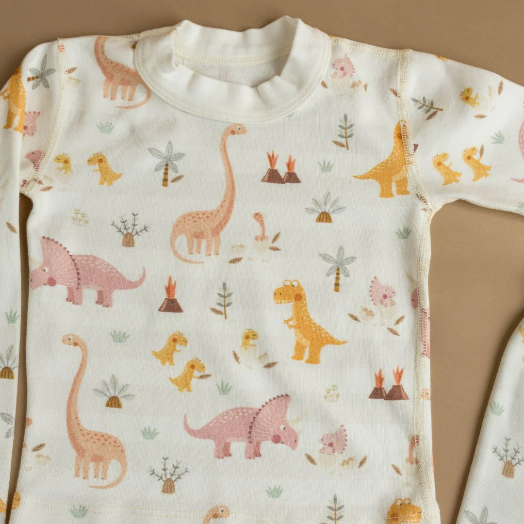 Rose Dino Family Organic Cotton Pajamas Made in USA - Image 8