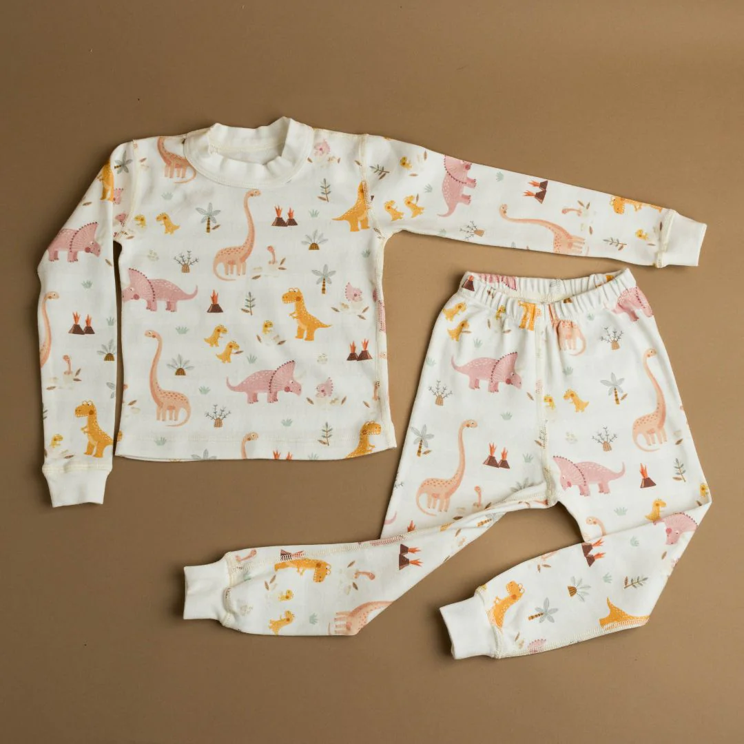 Rose Dino Family Organic Cotton Pajamas Made in USA - Image 9