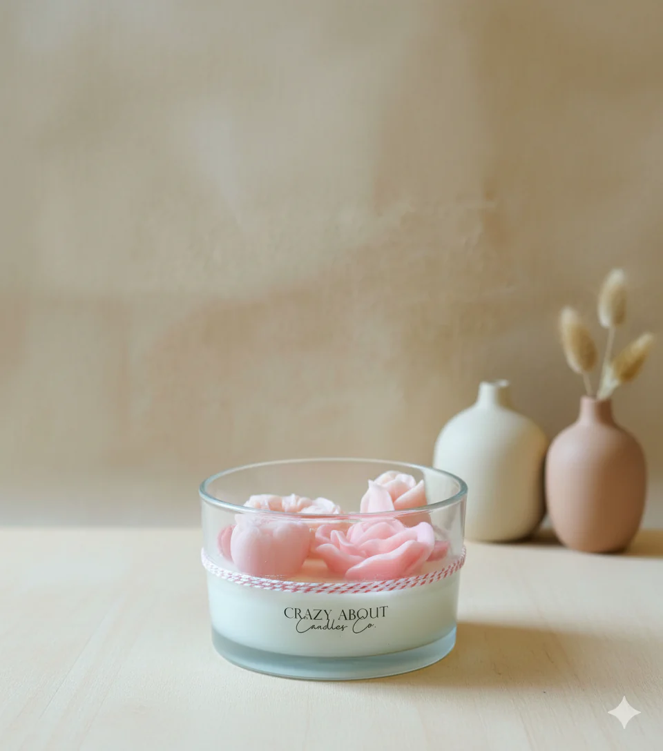 Rose-in-a-Jar Candle | Handcrafted Soy Wax 16oz - Image 3