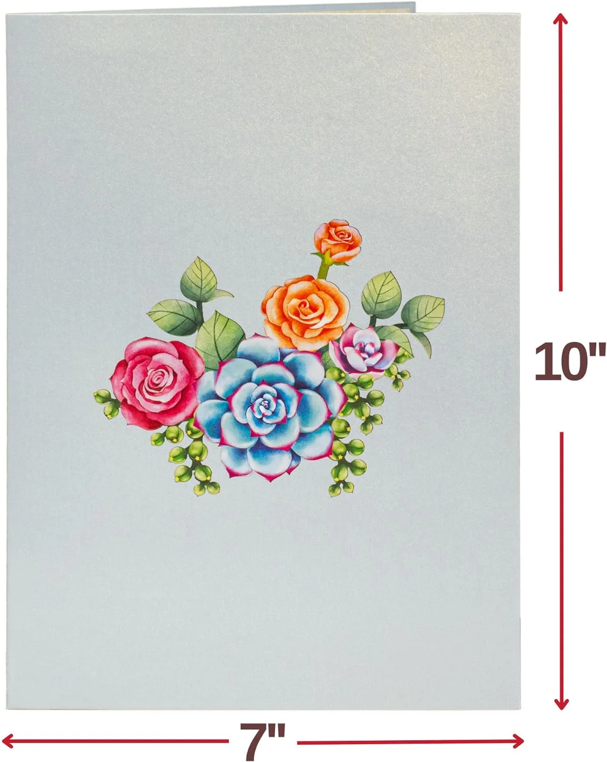 Roses and Succulent Oversized Pop Up Card with Keepsake - Image 3