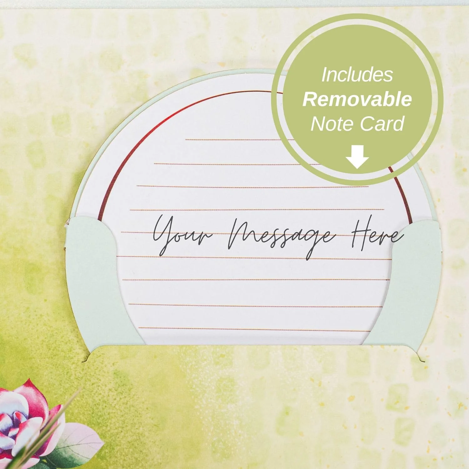 Roses and Succulent Oversized Pop Up Card with Keepsake - Image 7
