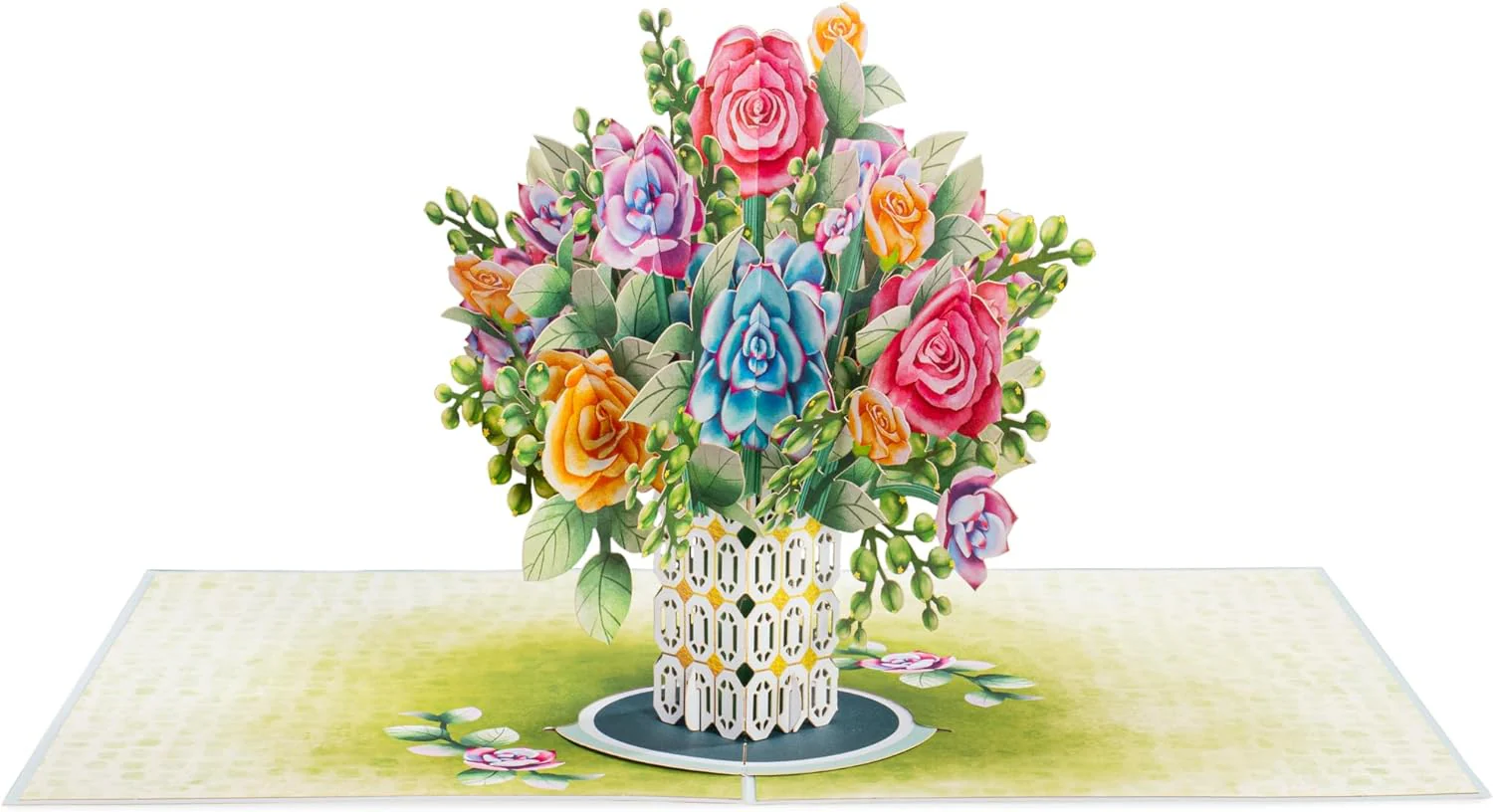 Roses and Succulent Oversized Pop Up Card with Keepsake - Image 9