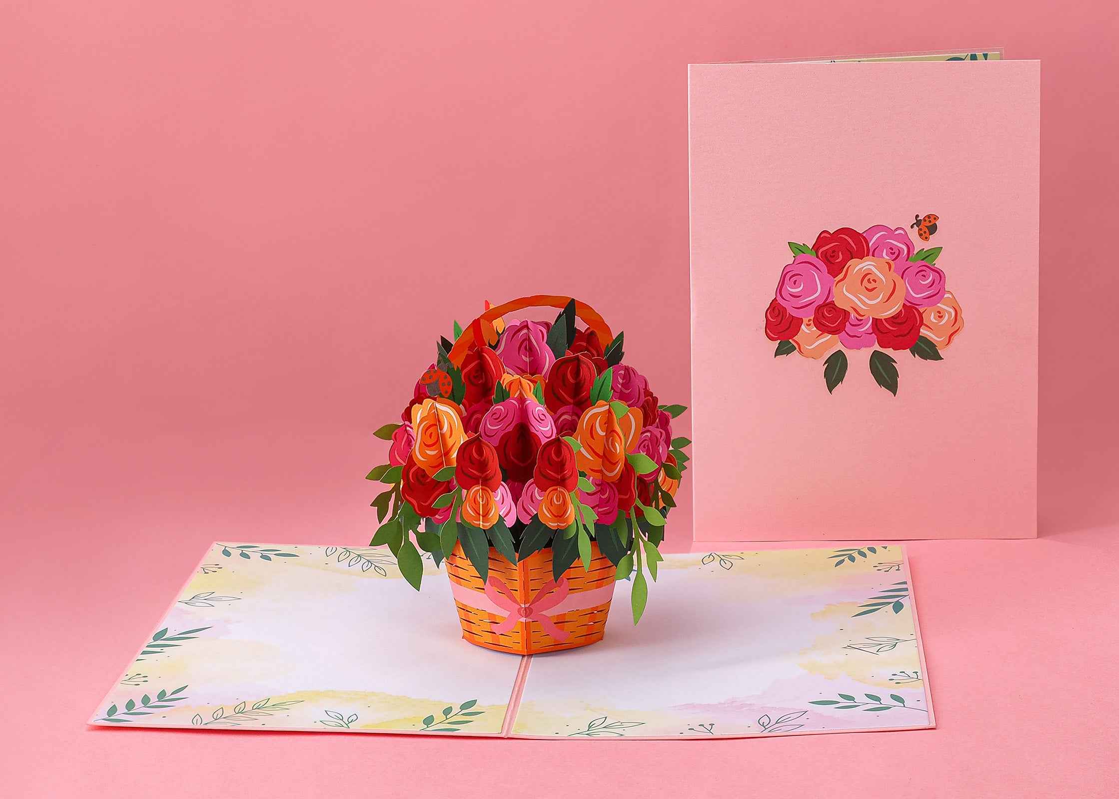 Roses Basket Pop Up Card - Image 4