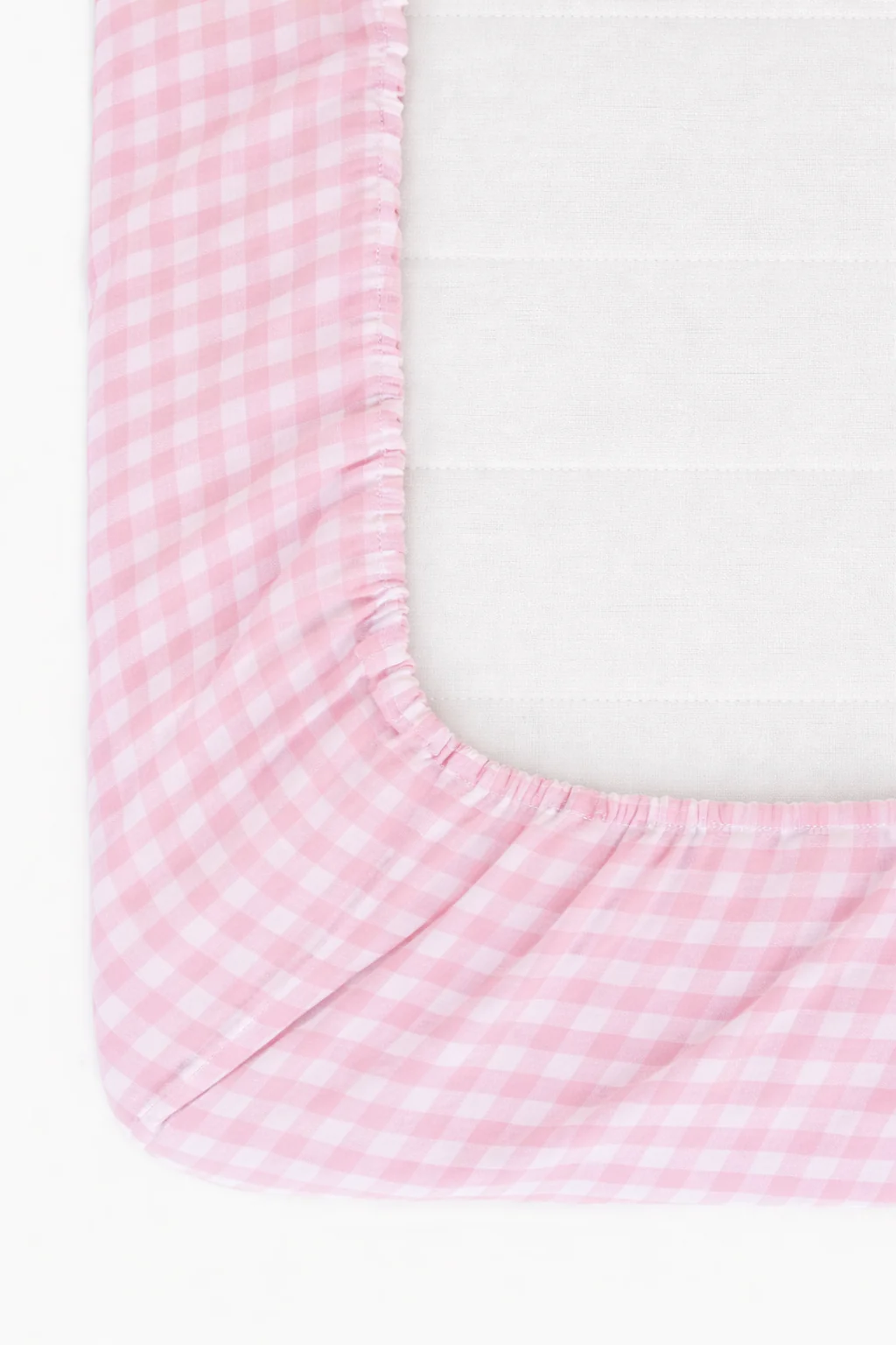 Rosey Pink Gingham Crib Sheet - Image 2