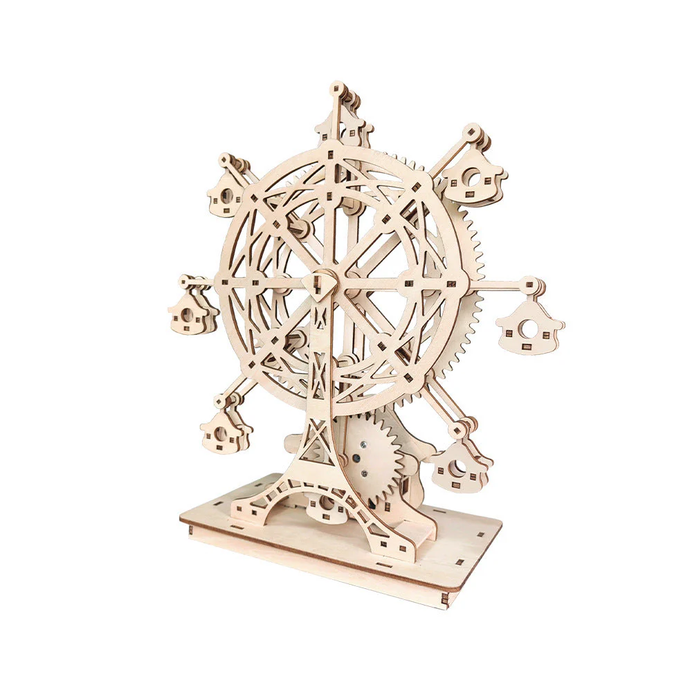 Rotating Ferris Wheel Music Box Educational Assembling Puzzle Toys - Image 3
