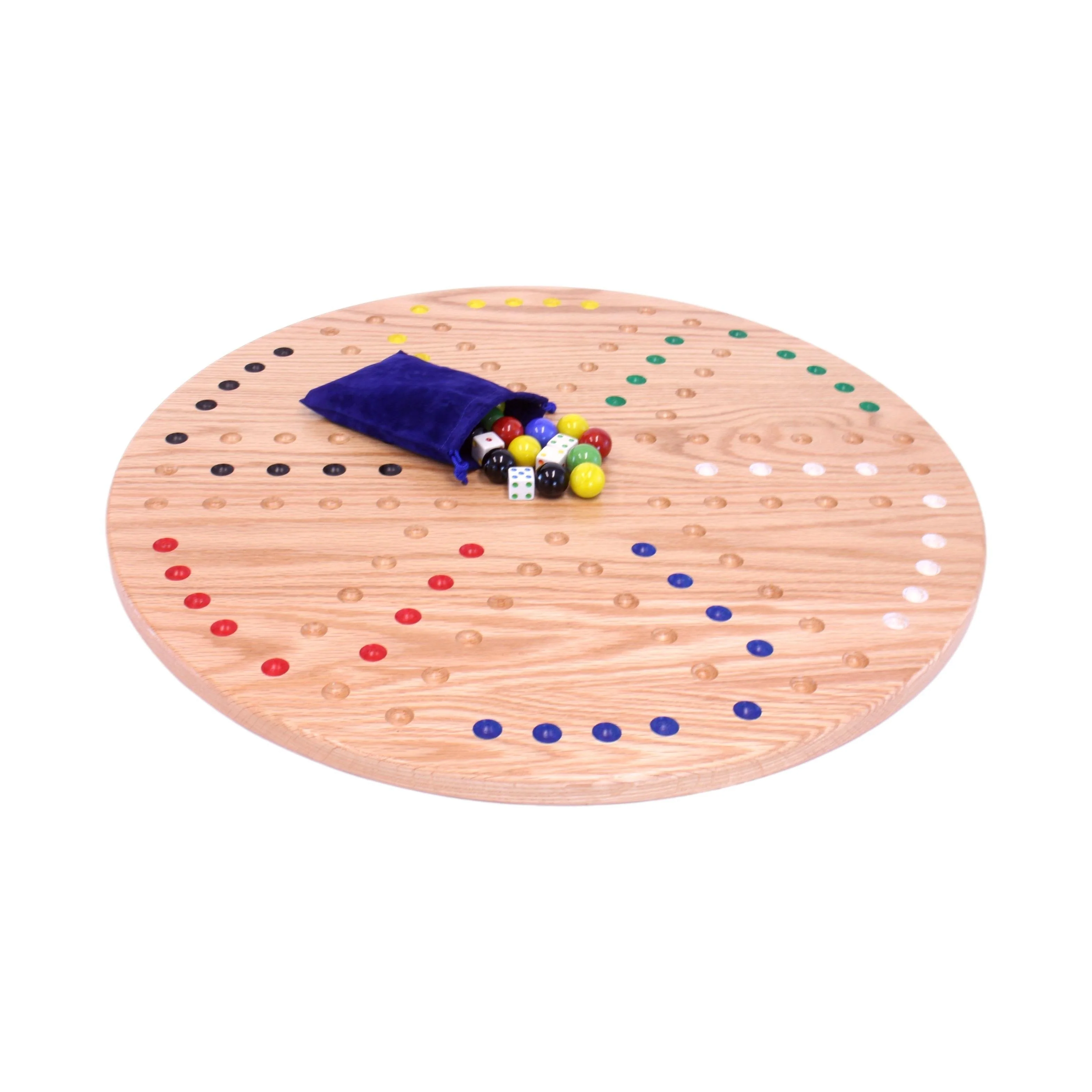 Round Aggravation Game Board Set - Solid Oak Wood - Double-Sided - Image 10