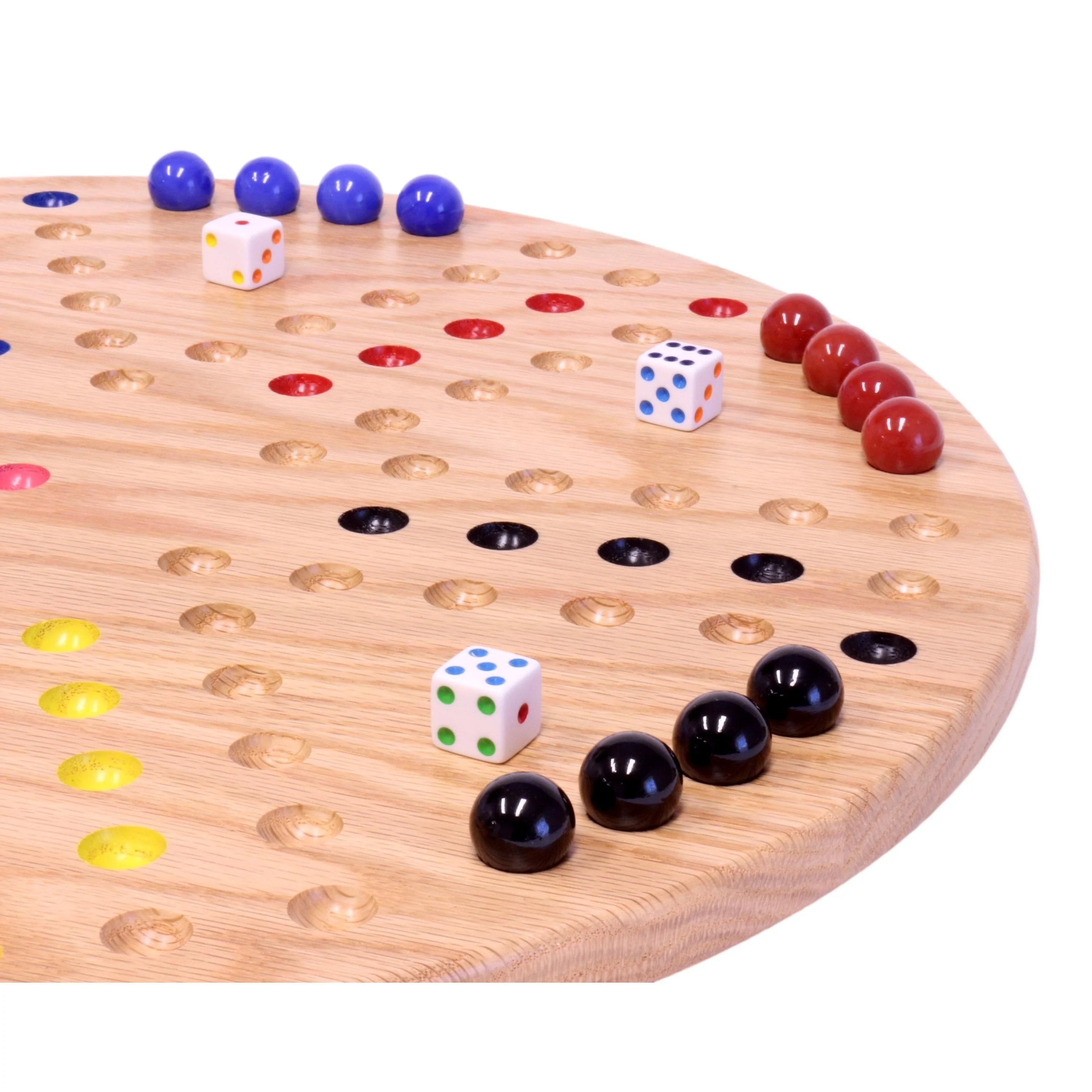Round Aggravation Game Board Set - Solid Oak Wood - Double-Sided - Image 3