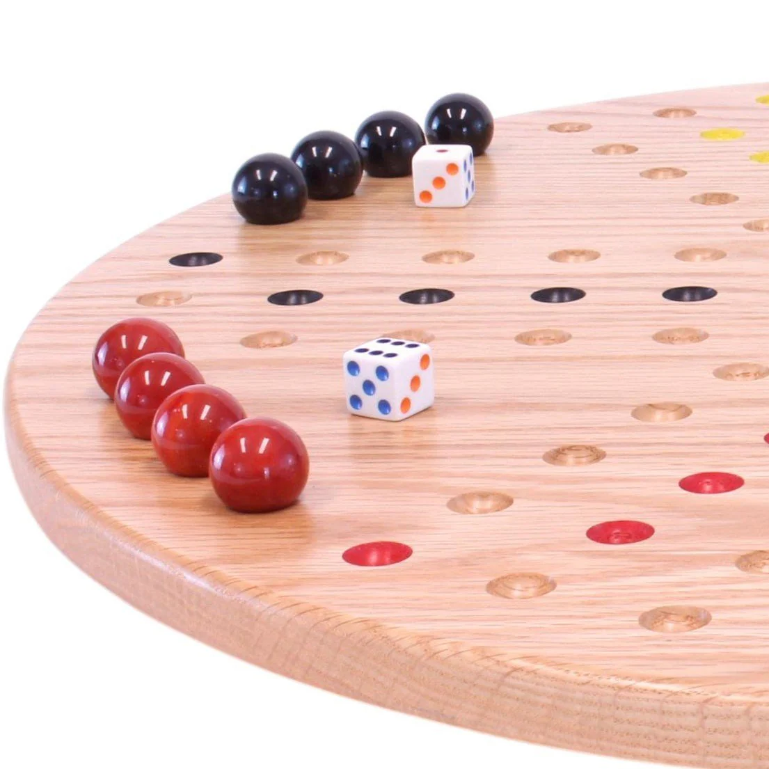 Round Aggravation Game Board Set - Solid Oak Wood - Double-Sided - Image 6