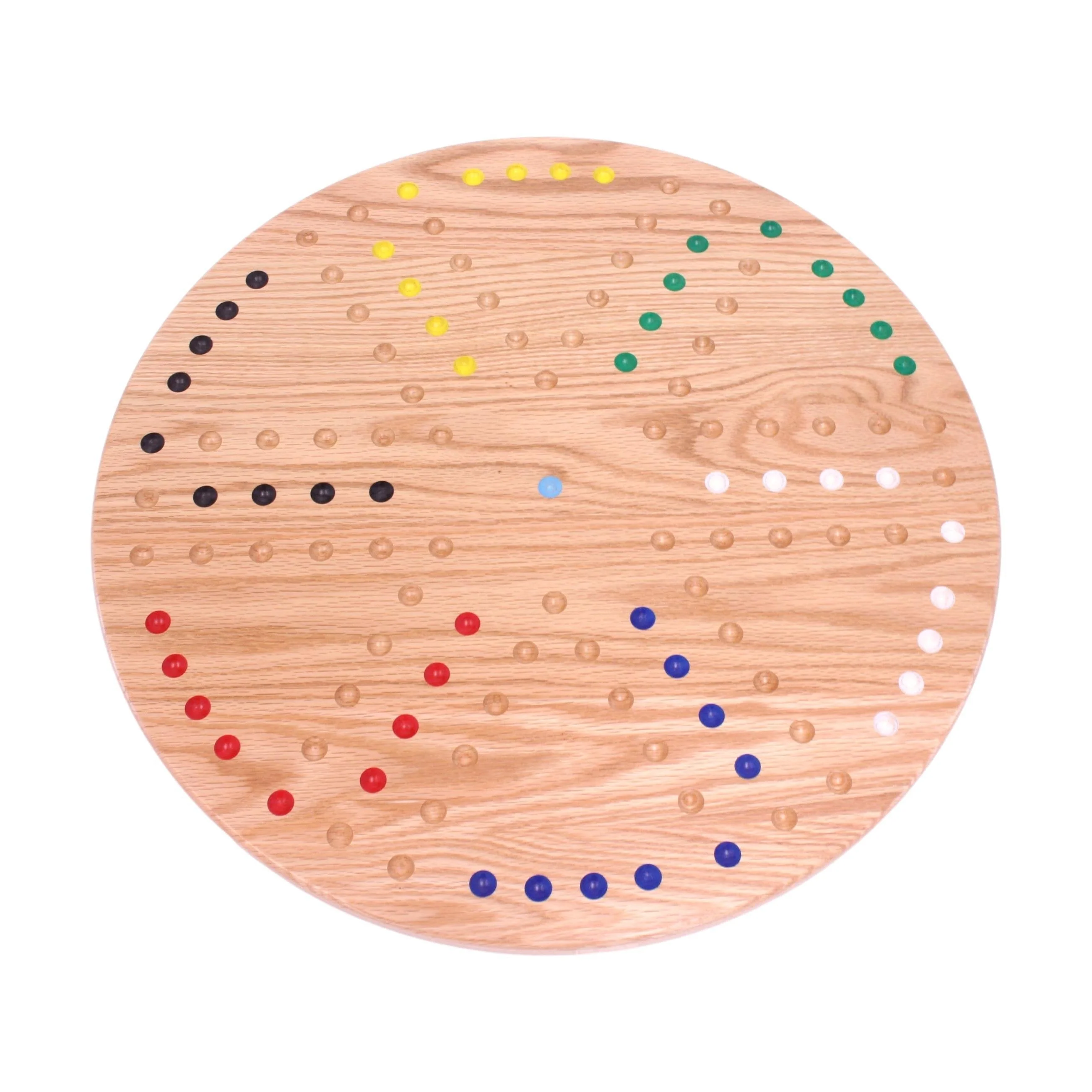 Round Aggravation Game Board Set - Solid Oak Wood - Double-Sided - Image 7