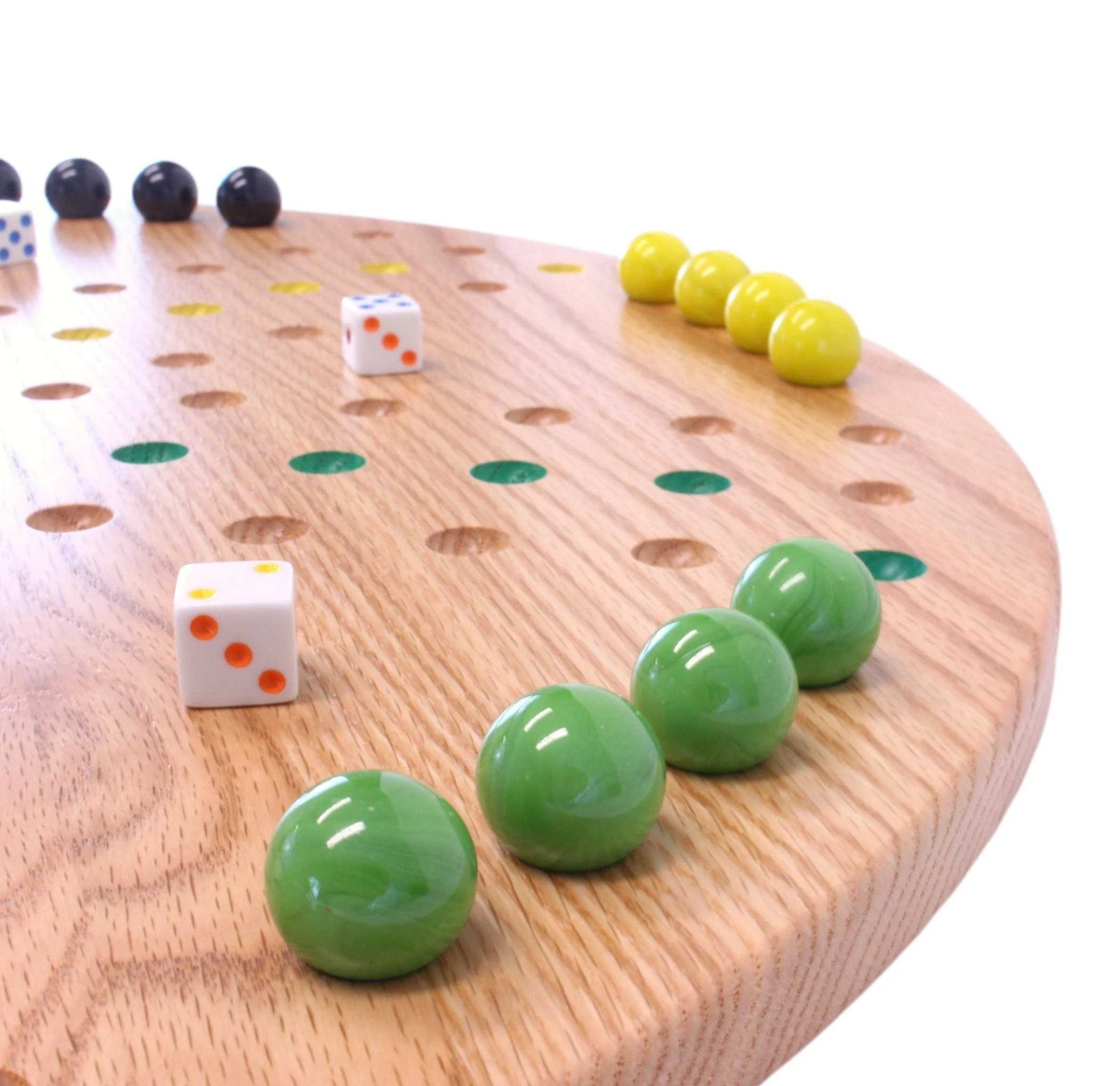 Round Aggravation Game Board Set - Solid Oak Wood - Double-Sided - Image 9