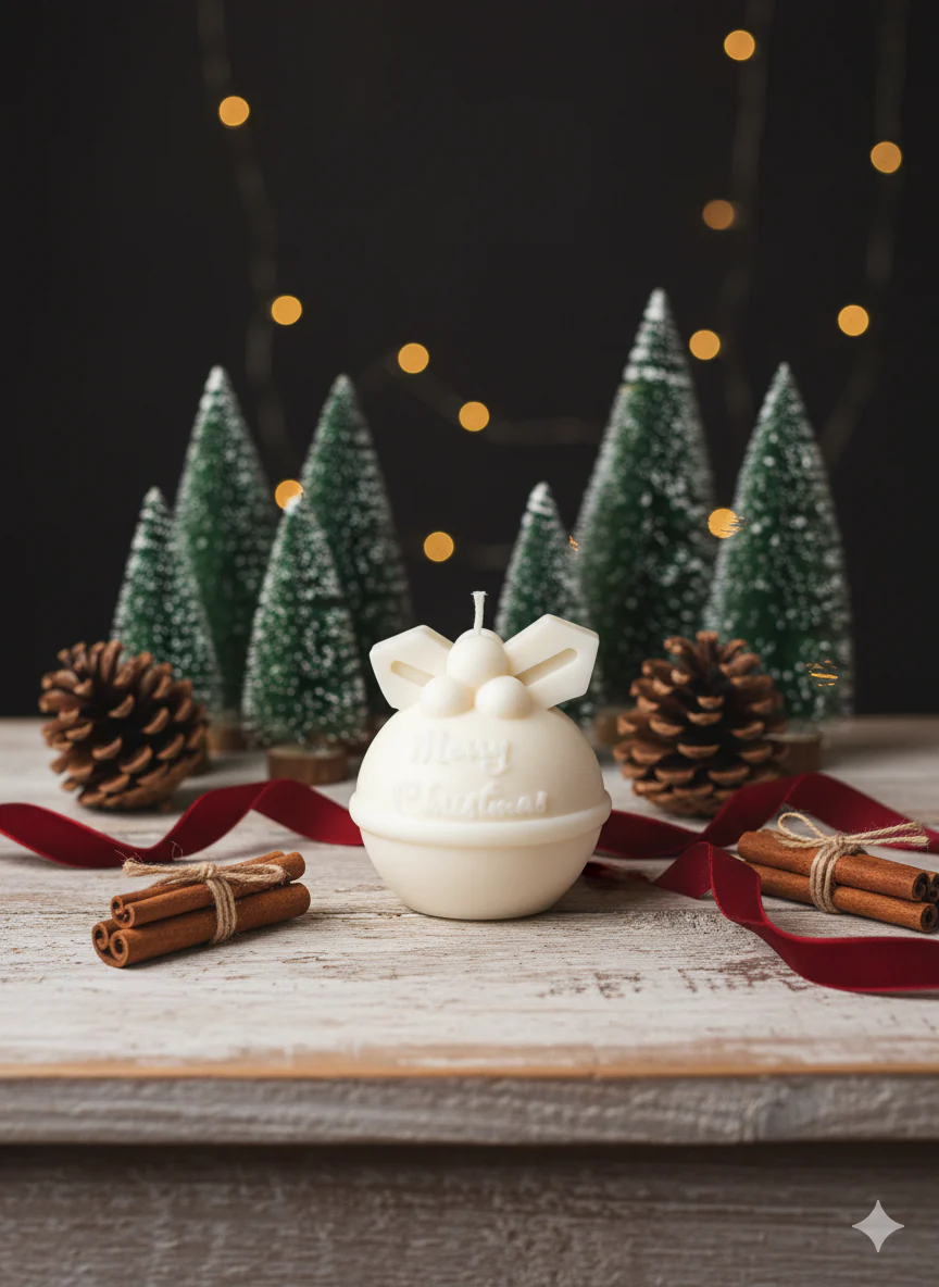 Round Bell Christmas Candle - Festive Holiday Decor for Your Home - Image 2