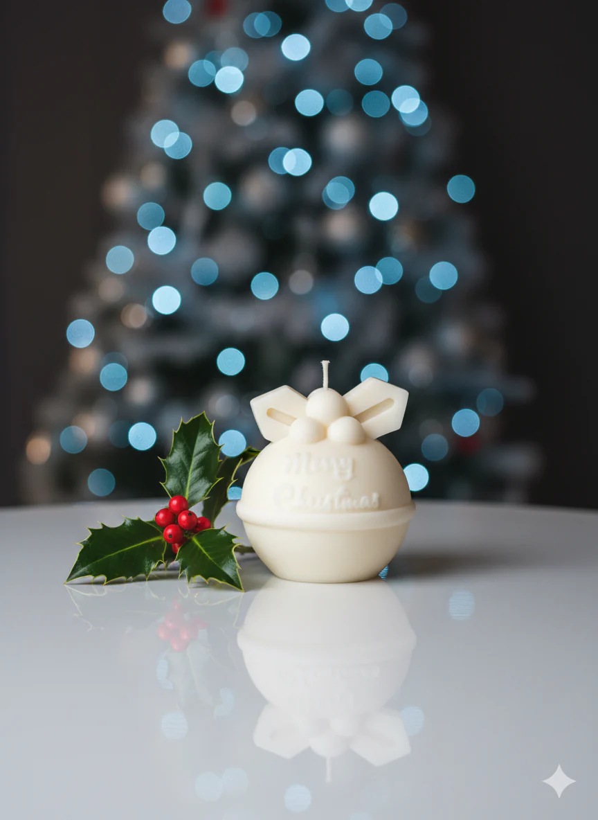 Round Bell Christmas Candle - Festive Holiday Decor for Your Home - Image 3