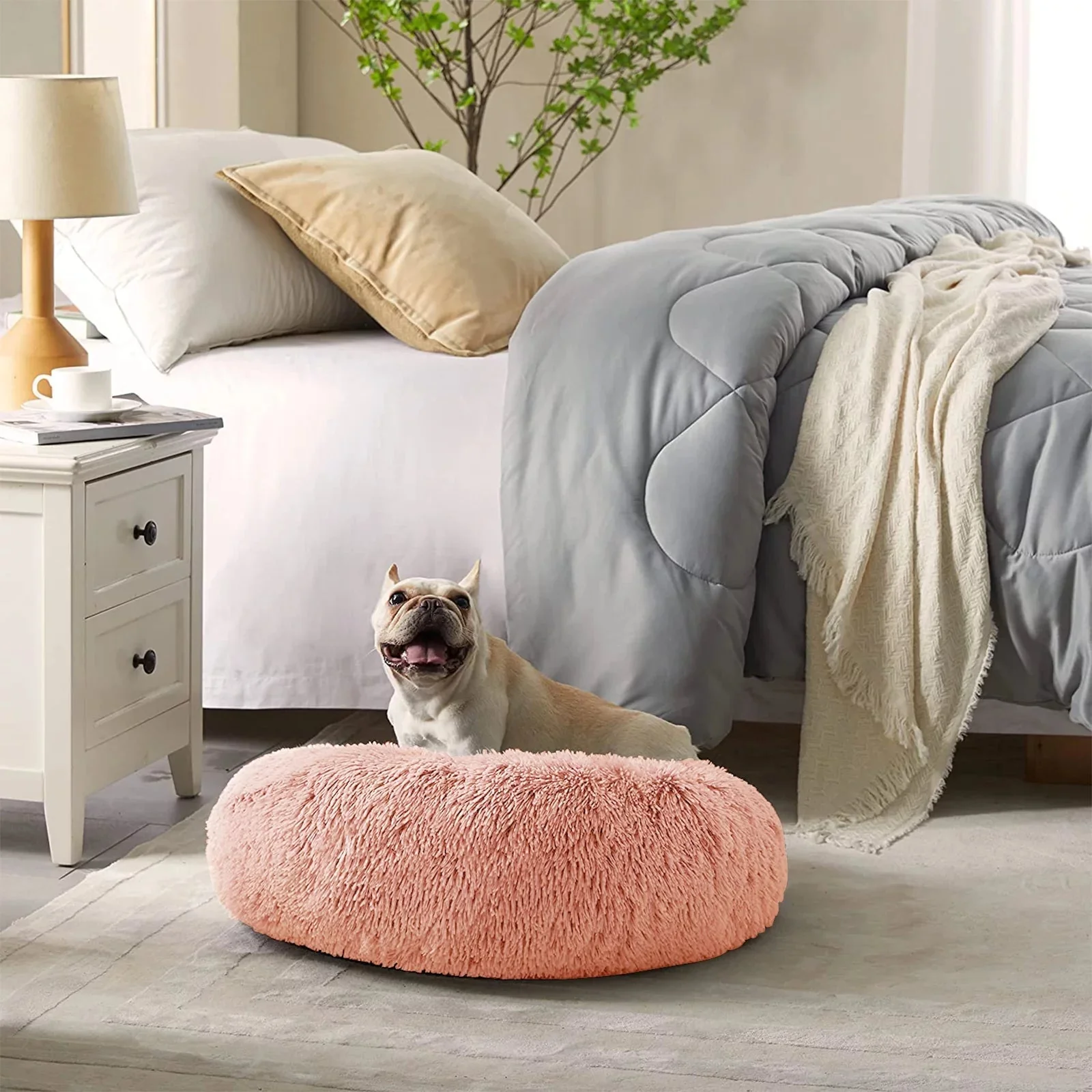 Round Calming Pet Bed - Image 4