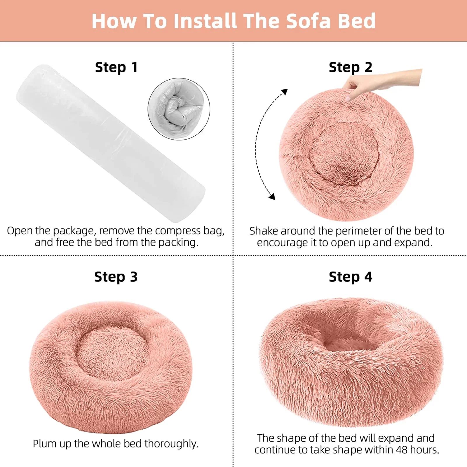 Round Calming Pet Bed - Image 8